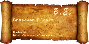 Brasovan Efraim névjegykártya